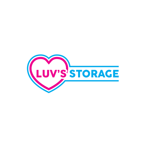 Luv’s Storage - modern logo with bright color Design by Bad Flow