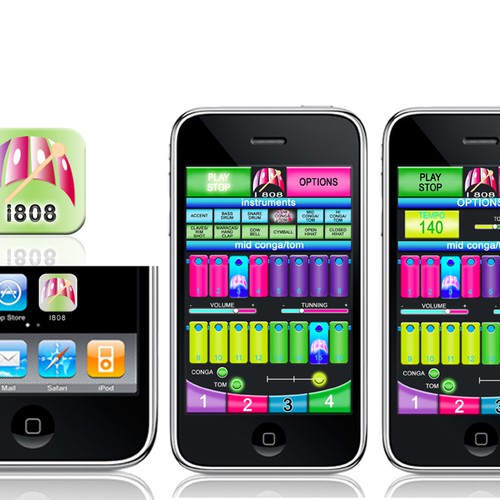 iPhone music app - single screen and icon design Design von class_create