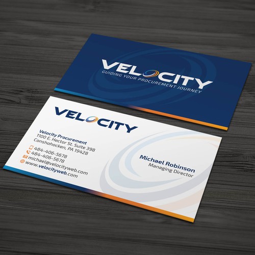 Velocity Procurement - Logo Rebranding - Business Card Design Design by Tcmenk