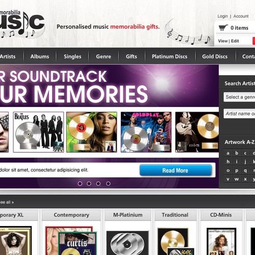 New banner ad wanted for Memorabilia 4 Music Réalisé par samuele