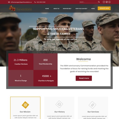 PPCLI Foundation website Design réalisé par WebFlux Solution