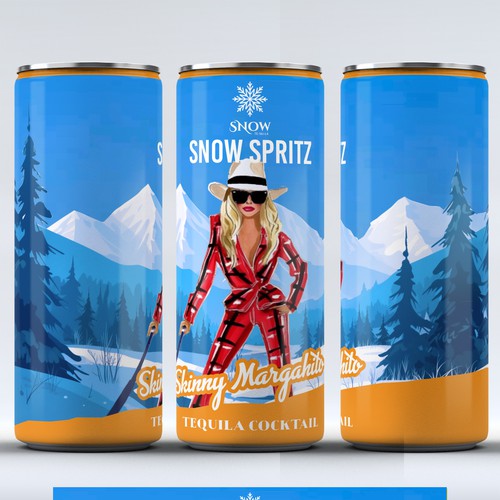 Snow Tequila Cocktail CANS Design by Windmill Designer™