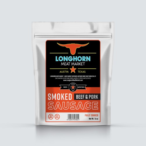 Smoked Sausage Label Design by BCBranding