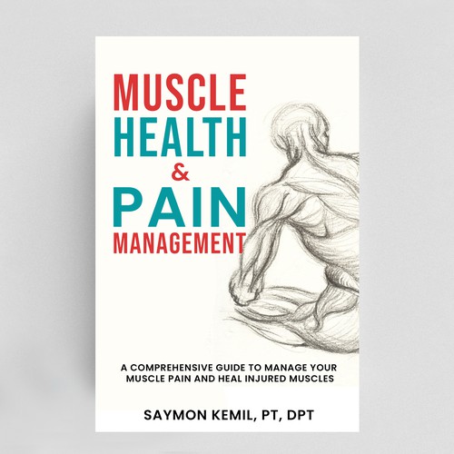 Book cover with a drawing images of the human anatomy combining muscles and bone structure. Design by NoBoundaries