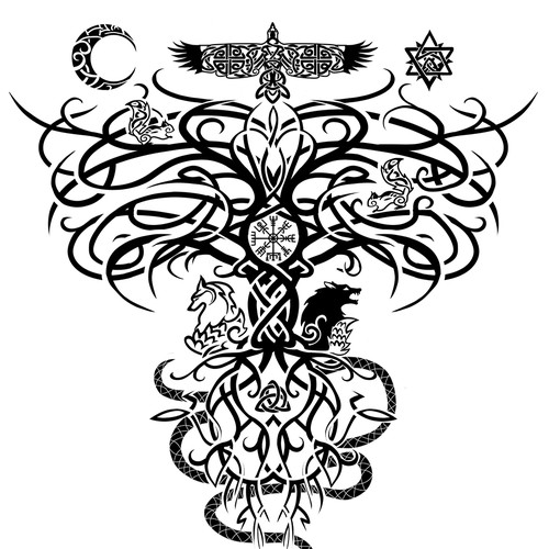 Norse Mythology Symbolism Back and/or Body Tattoo(s) Connected or ...