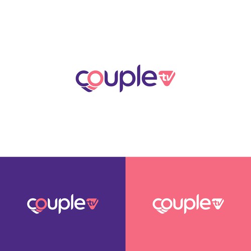 Couple.tv - Dating game show logo. Fun and entertaining. Design by Yantoagri