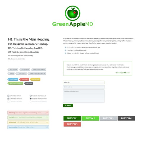 Create Green Apple MD's web design! Design by OMGuys™