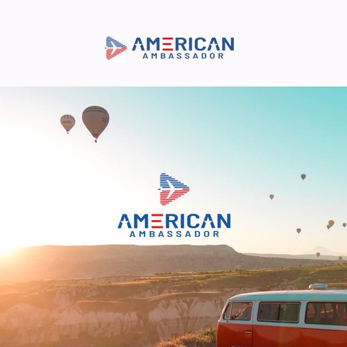 A travel based logo for videos about visiting the US Design by InkSay Design