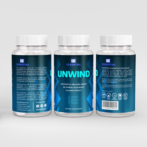 Trendy Supplement Brand Label Design Diseño de CUPEDIUM