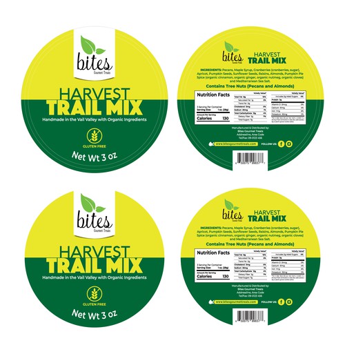 Design a Food Label for Harvest Trail Mix (logo and dieline files included) Design by Ashik Mamun