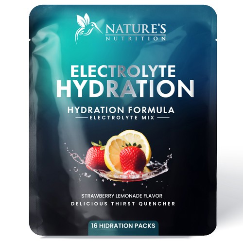 Refreshing Hydration Electrolytes Design Needed for Nature's Nutrition Design by Davi Giolo ★