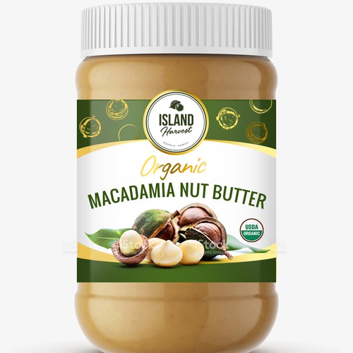 Create an Organic Macadamia Nut Butter Label for Hawaii Farm Product