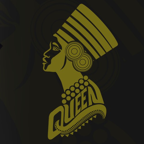 African Diaspora "QUEEN" Dialect T-Shirt Design Design by yuyunArts