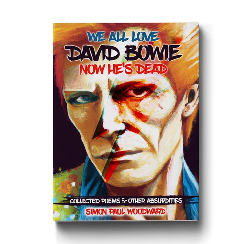 Bowie themed cover for an irreverent poetry collection Design by Origin Studio