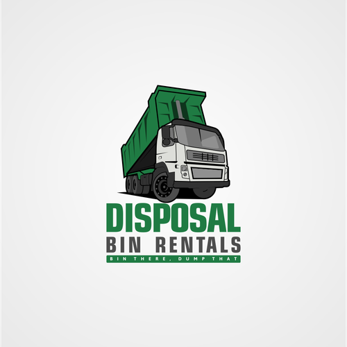 Cartoon-Style Truck Logo Design For Roll off Disposal Bin Rental ...