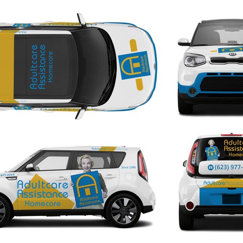 Excite Seniors with a Caring Retro Car Wrap Design that is Simple and ...