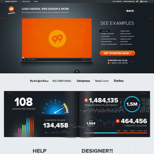 99designs Homepage Redesign Contest デザイン by aloe84