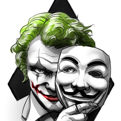 Tattoo Designs - Joker Anonymous Diseño de Aleksey Tsvik