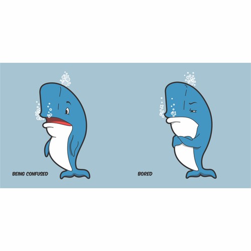 Create a fun Whale-Mascot for my Website about Mobile Phones Diseño de Bhara T. Aditya