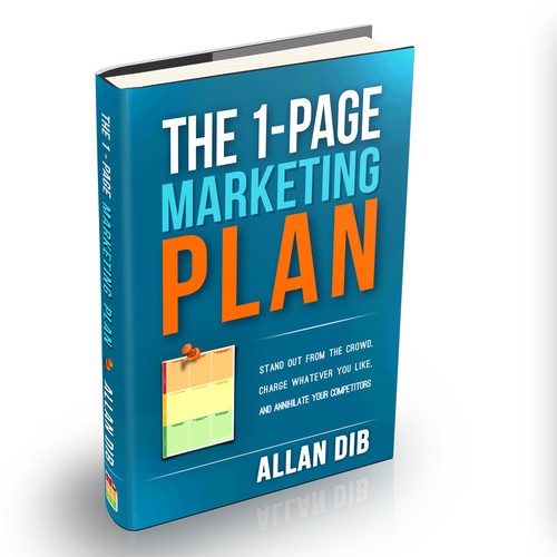 Create a captivating business book cover for "The 1-Page Marketing Plan" Design by Virdamjan