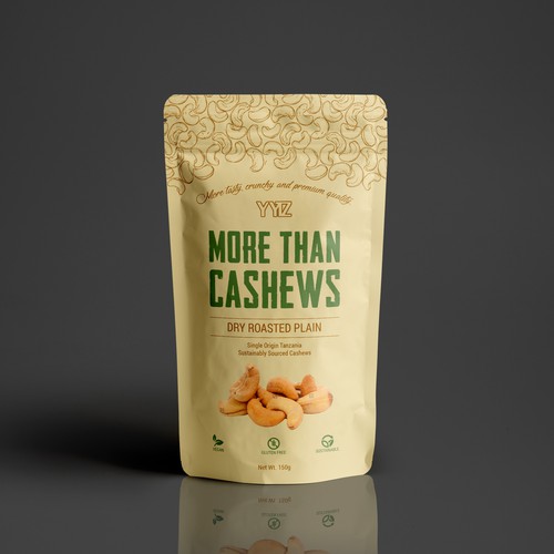 Create a beautiful stand up pouch for Sustainable, Single Origin Cashew Nuts Design by UniqueHub