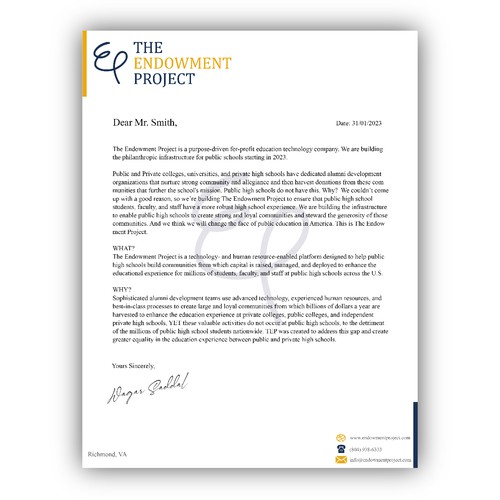 Clean, simple note design, The Endowment Project Design by irDesignx