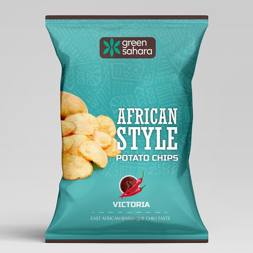 Design African style potato chips packaging Design by Noha.Akkad