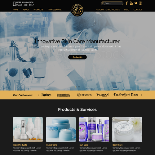 Black & gold themed website design Design by Creeative !con