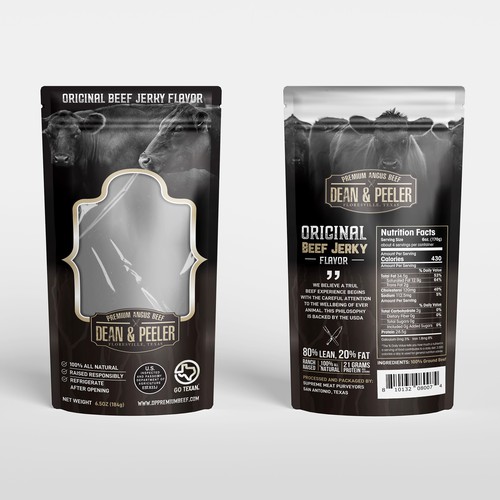 Beef Jerky Bag for Texas Angus Beef Brand Design by Dzhafir