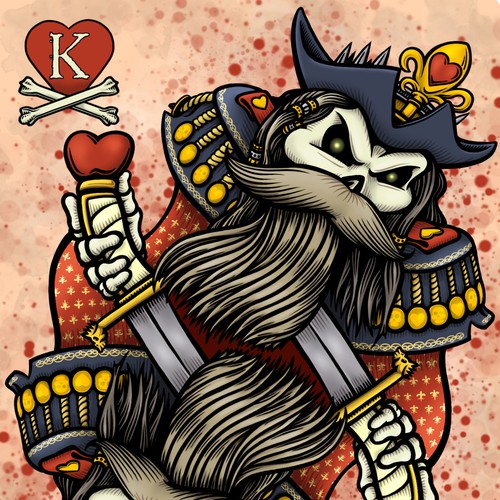 We want your artistic take on the King of Hearts playing card Ontwerp door Fafahrd Deustua