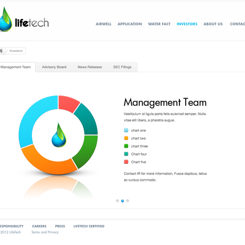 New website design for LifeTech: We turn air into drinking water. Design von Creative Zeune