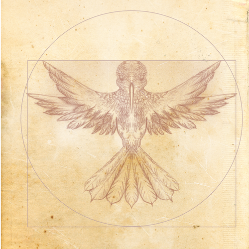 Design di Leonardo da Vinci - Hummingbird Drawing di JOHNN L. JONES