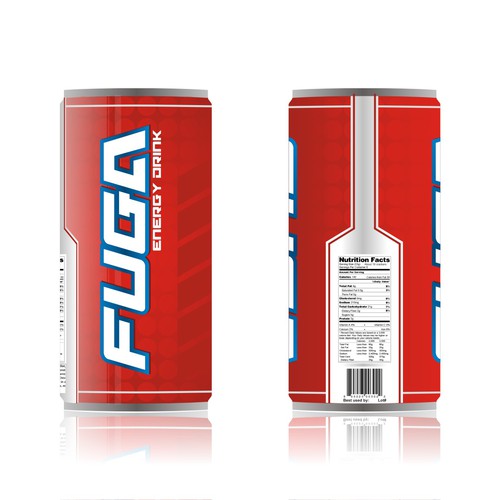 Create the next product label for Fuga Energy Drink Diseño de banana.heart