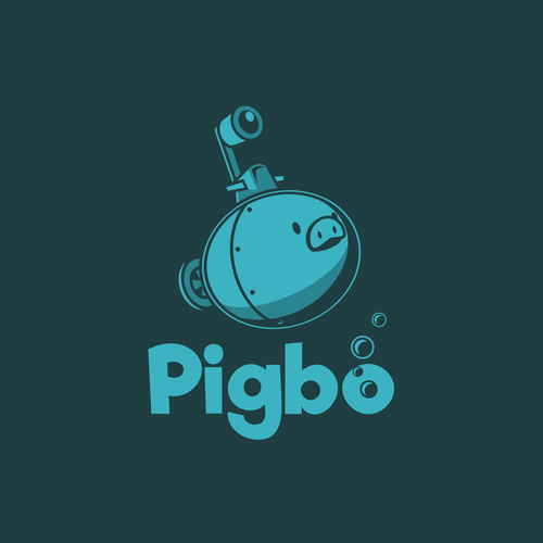 コンペ「Design funny & minimal logo for 'pigbo' game studio with pig and sub-marine」のデザイン by de-ek 06さん 