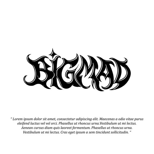 Custom typography logo for Melbourne hardcore band BIG MAD Design by Aliver_