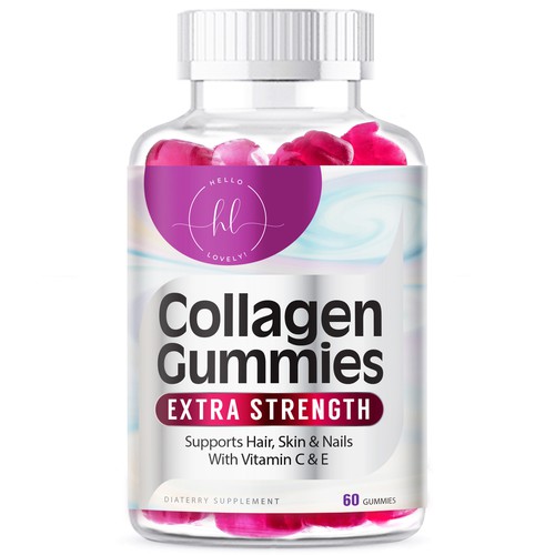 Hello Lovely needs a Collagen Gummies product label Design by agooshe