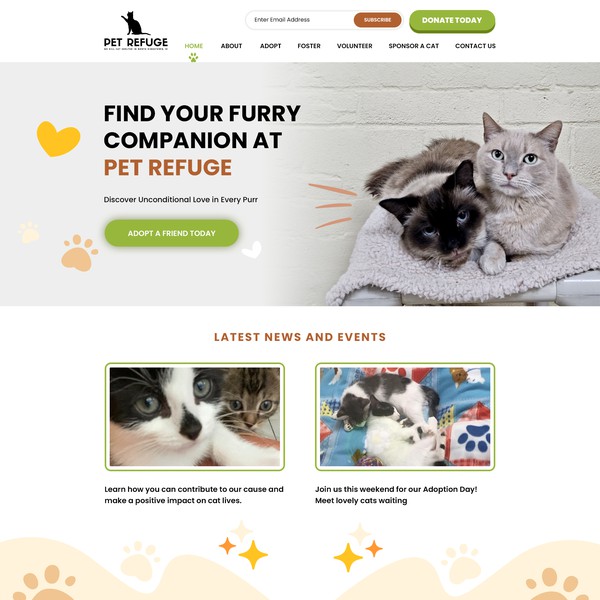 Non Profit Website (https://thepetrefuge.org/)