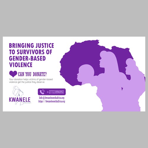 99d NONPROFIT WINNER: Design a fundraiser banner to appeal to donors to support survivors of GBV Design by Wisden