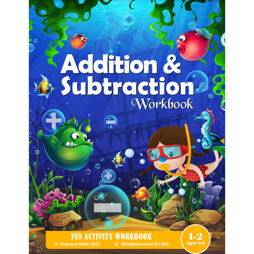 Fun design for kids math workbook Design by H-Izz Design