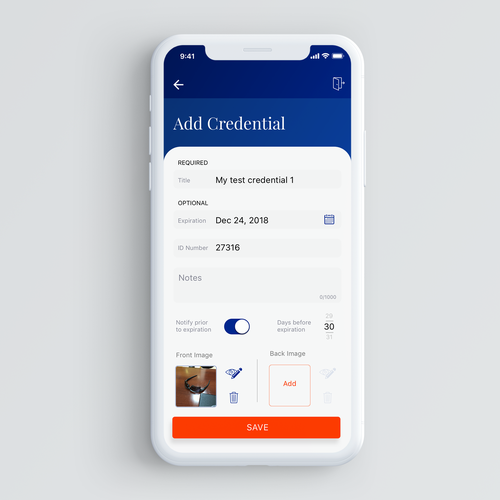 Design UI/UX for credential monitoring iOS app. Design by Bovan