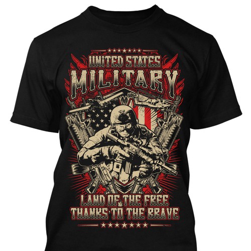 Edgy US military t shirt design | T-shirt contest