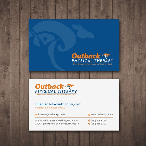 Business card for 2 clinic physical therapy office Design by Tcmenk