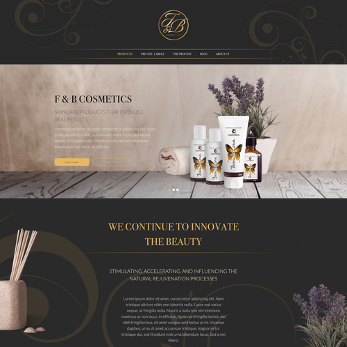 Black & gold themed website design Réalisé par NickMiar