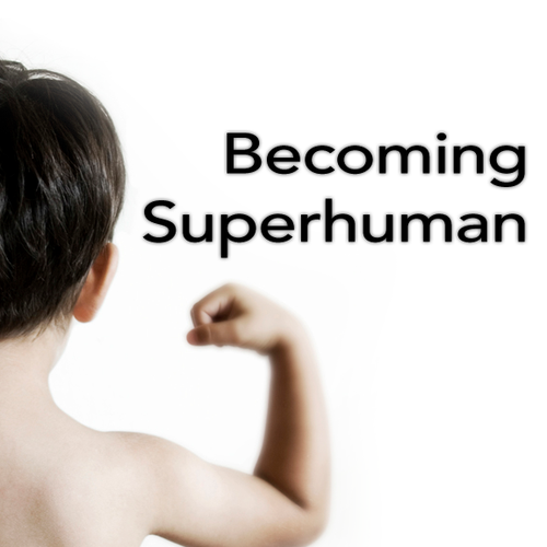 "Becoming Superhuman" Book Cover Diseño de nougat