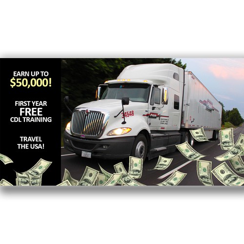 Create a Facebook Ad for a Truck Driver Training Company | Banner ad ...