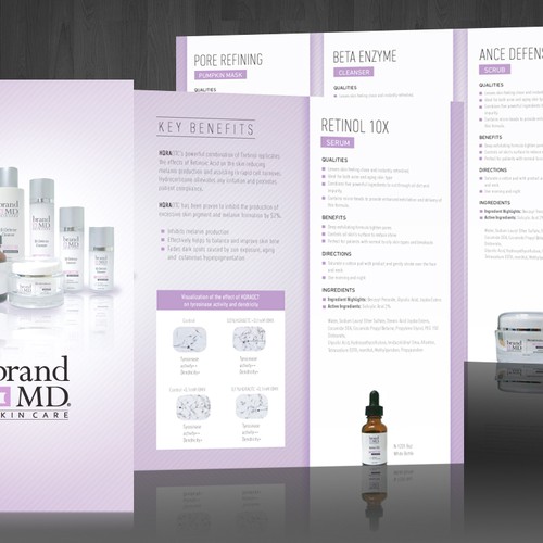 Skin care line seeks creative branding for brochure & fact sheet Réalisé par JCD studio