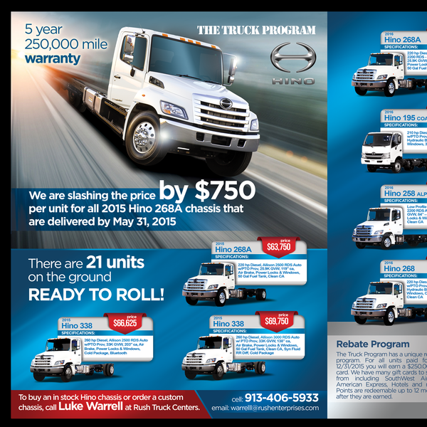 Design by Worker218 titled "Hino Truck Sale"