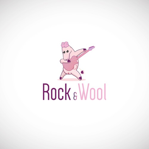 Design a "rock 'n' roll" inspired logo for "Rock and Wool" knit kit company! Design by ROMOOZE