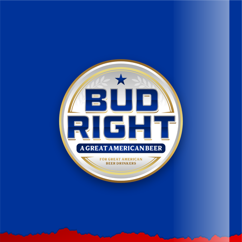 Bud Right.  The great new American Beer for good ol' fashioned American beer drinkers. Design by Voos Studio