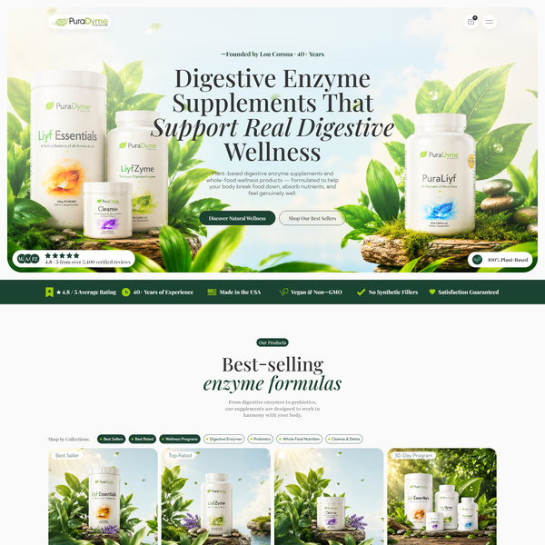 PuraDyme — Premium Digestive Wellness E-commerce Website